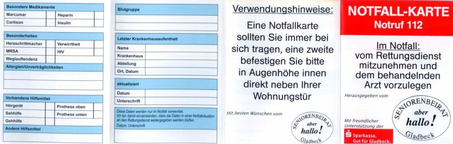 Seniorenbeirat Der Stadt Gladbeck Notfallkarte Dose